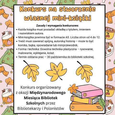 Plakat reklamujący konkurs