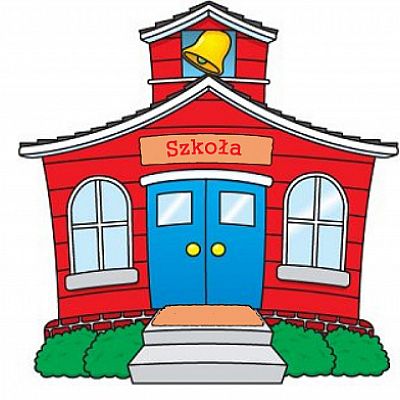 Plakat z napisem "wyprawka szkolna" i rysunki okularów, nozyczek, patyczków, mazaków kredek itd