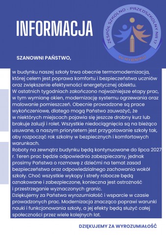 Informacja o pracach budowlanych
