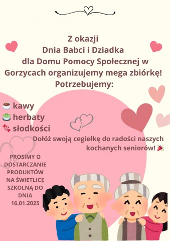 Zbiórka dla Podopiecznych Domu Pomocy Społecznej w Gorzycach